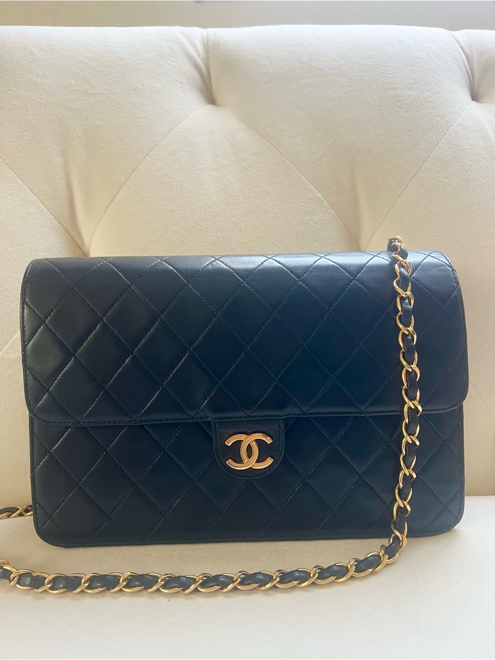 Chanel vintage Quilted Lambskin Flap Bag 24k gold plated hardware